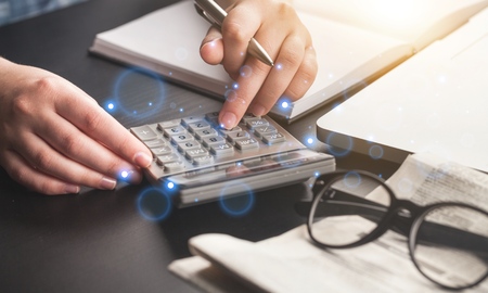 Businessman bookkeeper financial concept