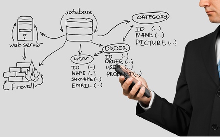 Virtual cloud compute network conceptの写真素材