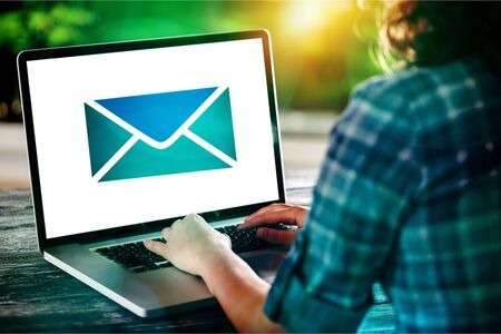 Mail Communication Connection message to mailing contacts phone Global Letters Concept