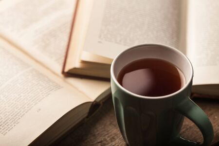 Coffee and book, literatureの写真素材