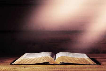 Light illuminating the Holy Bibleの写真素材