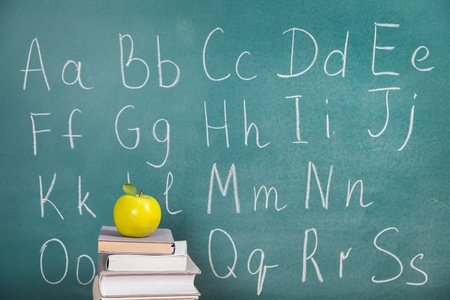 Latin Alphabet Written on the Blackboardの写真素材