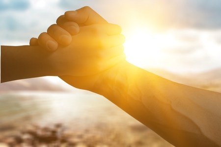 Helping hand conceptの写真素材
