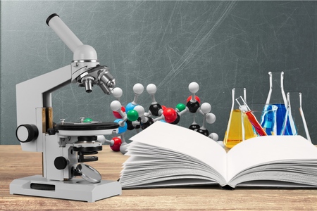 Microscopes and scientist equipmentの写真素材