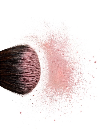 Collection of Makeup Powder Isolated on White Background