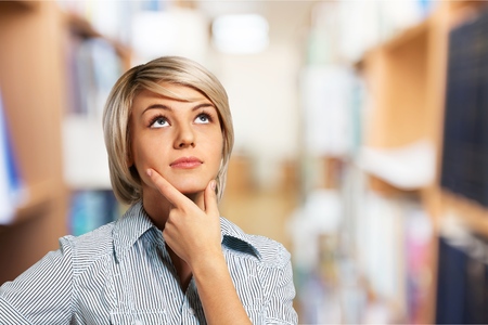 Contemplative Young Womanの写真素材