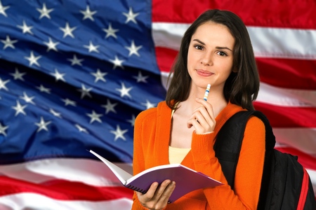 Beautiful College Studentの写真素材