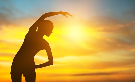 Sport woman in light sunの写真素材