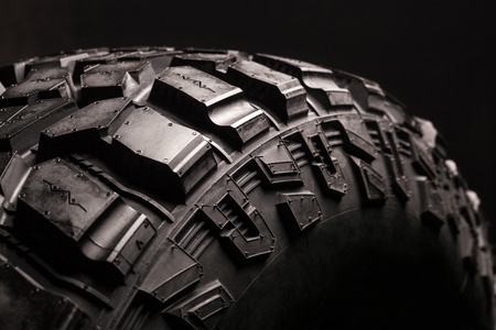 Car tires isolated on whiteの写真素材