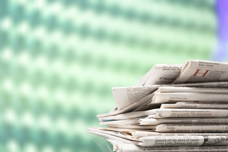 Newspaper close up on blurry backgroundの写真素材