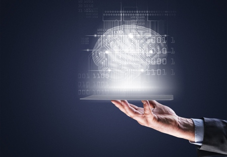 Artificial intelligence machine deep learningの写真素材