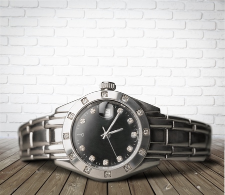 luxury watch on tabletの写真素材