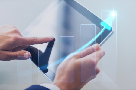 Businessman holding digital tablet