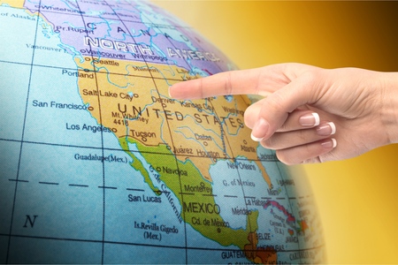 Globe focusing on North Americaの写真素材