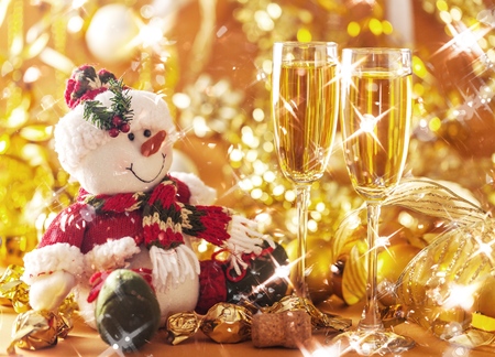 glasses of white wineの写真素材