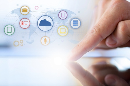 Close-up image of person using digital tablet