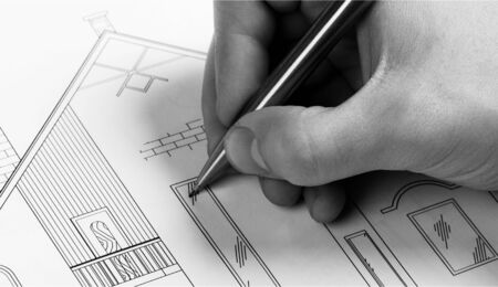 Architect workplace conceptの写真素材