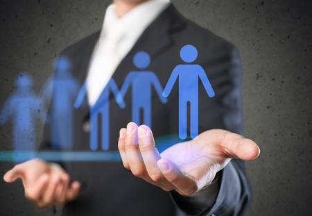 Businessman is selecting best employee candidateの写真素材