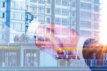 Handshake business on city backgroundの写真素材