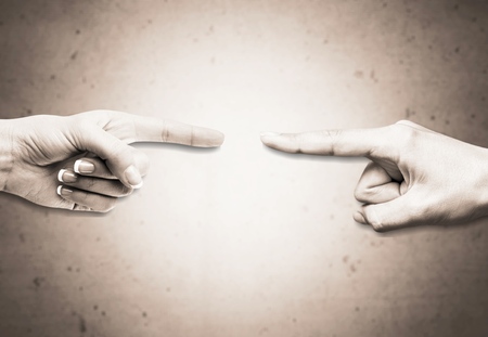 Hands pointing fingersの写真素材