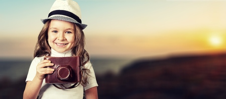 the little girl wants to travelの写真素材