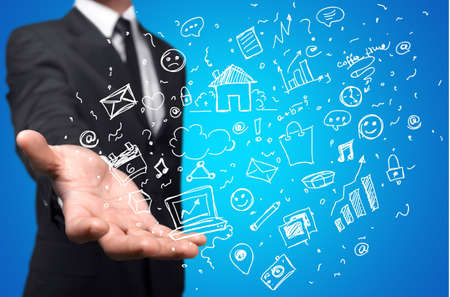 businesswoman holding business collectionの写真素材