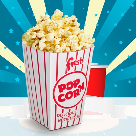 Box of Popcorn Isolatedの写真素材