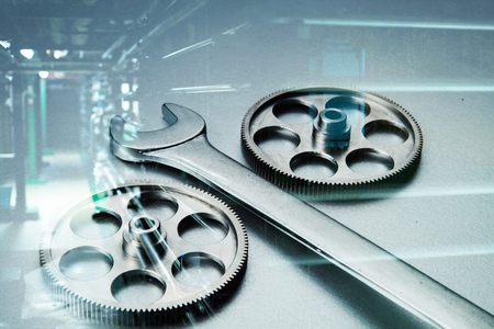 Gears with a wrench in between them