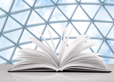open book on white background