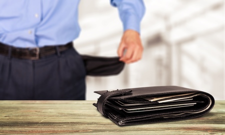 Leather wallet on desk