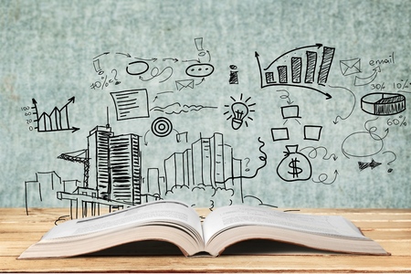 book of fantasy stories ,Reading a glowing fantasy bookの写真素材