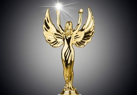 Golden statuette.の写真素材