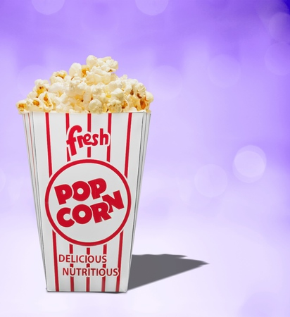 Movie Popcorn Isolated on Whiteの写真素材