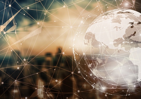 Smart city and global network concept