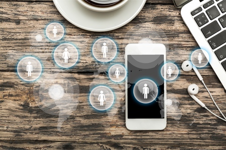 Social networking concept - making and finding friends