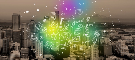 City scape and illustration