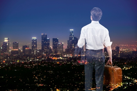 businessman must choose between different destinationsの写真素材