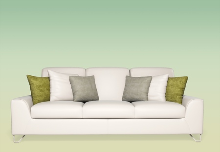 black sofa isolated on white backgroundの写真素材