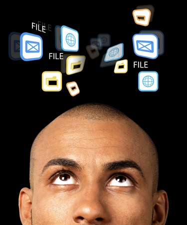Programmer in data center room and data file system