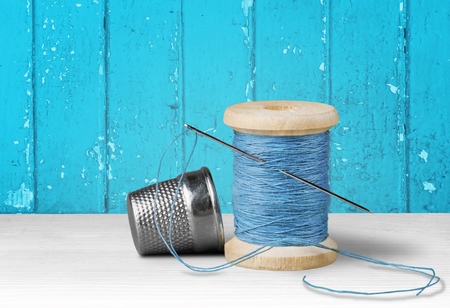 Spool of Red Threadの写真素材