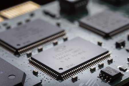 Electronic chips mounted on motherboard