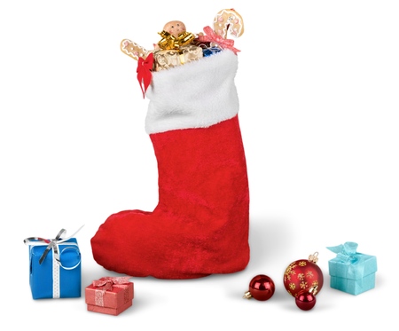 Christmas Stocking Full of Presents and Goodies
