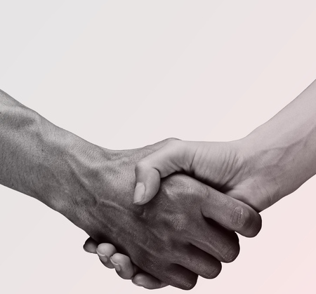 Shake hands isolated on  background.の写真素材