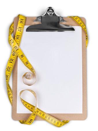 Blank Clipboard with Measuring Tapeの写真素材