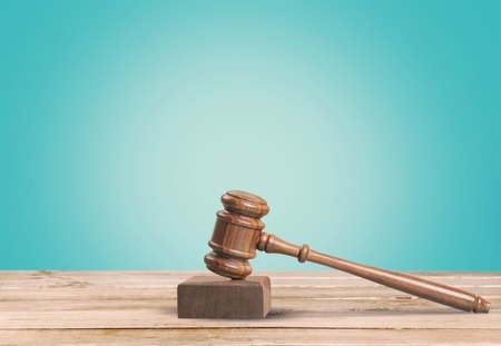 Retro judge wooden gavelの写真素材