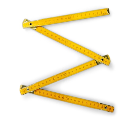 Letter E Made of Folding Rule Isolated
