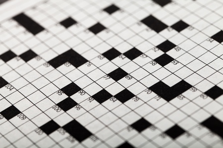 Closeup of a Crossword Puzzleの写真素材