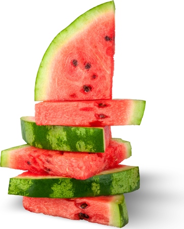 Stack of Watermelon Slices - Isolatedの写真素材