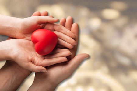 Couple hands with heart