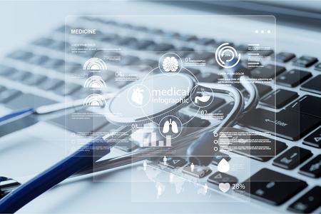 Computer and Healthcare And Medicine illustration